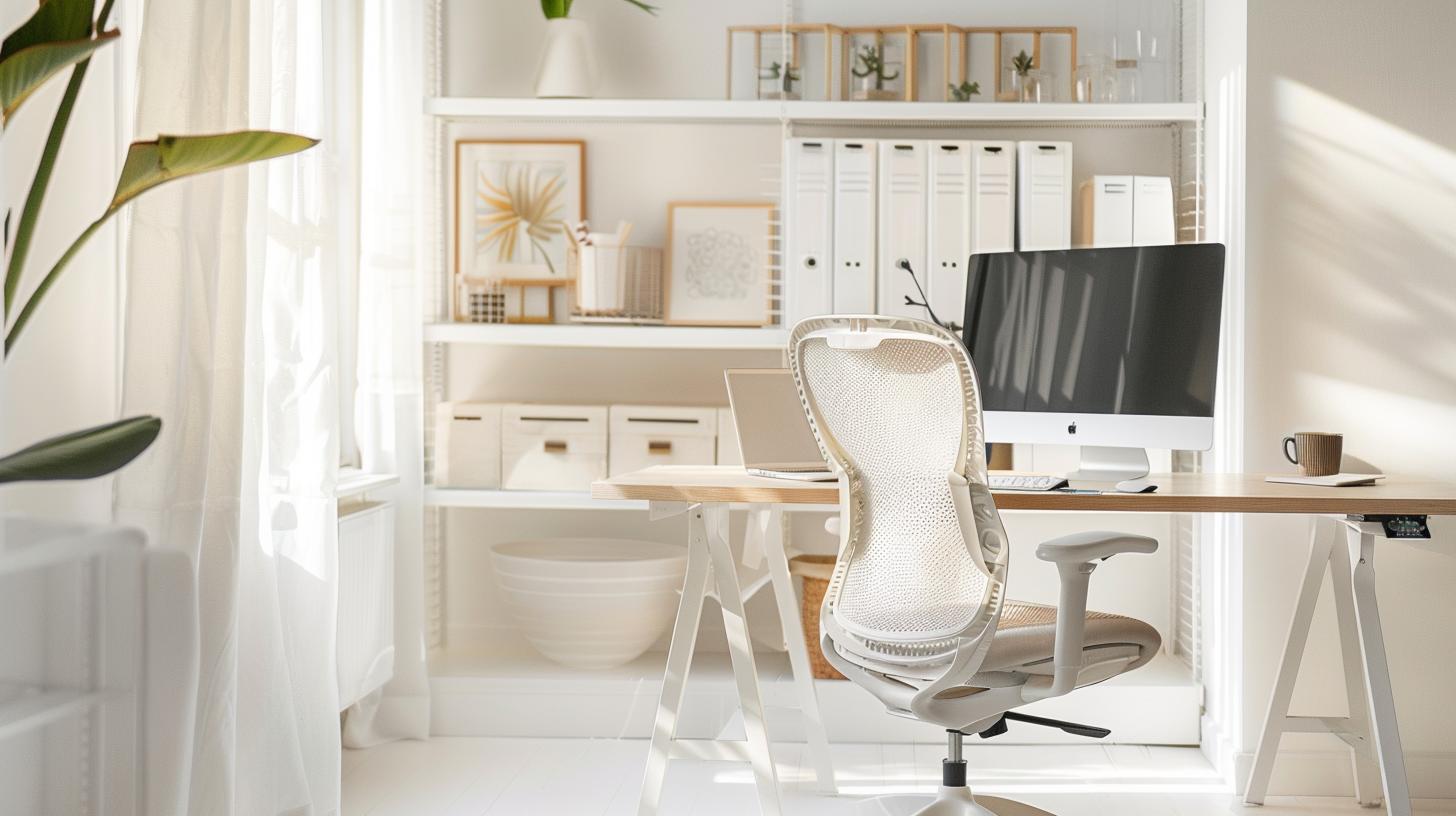 Gut organisierte Tech-Tasche mit aufgerollten Kabeln und Zubehör auf einem Holztisch, Symbol für Ordnung am Arbeitsplatz.